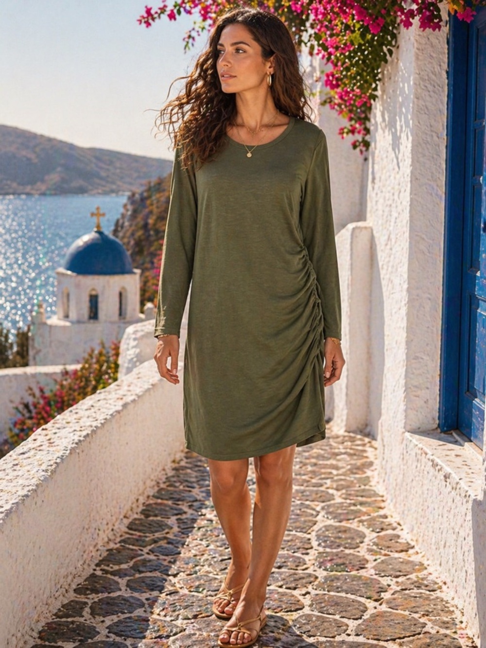 🌷Olive Green Long Sleeve Dress 🌷